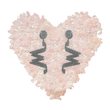 Load image into Gallery viewer, MEA MIO Logo oorbellen in zilver glitter - www.meamio.com
