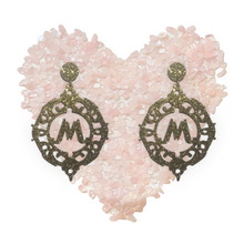 Load image into Gallery viewer, MEA MIO kleine medaillon oorbellen in gouden glitter - www.meamio.com