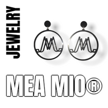 Charger l&#39;image dans la galerie, MEA MIO logo oorbellen zwart - www.meamio.com