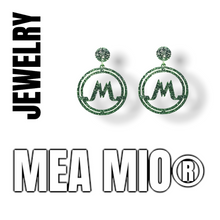 Charger l&#39;image dans la galerie, MEA MIO kleine logo oorbellen donker grijs - www.meamio.com