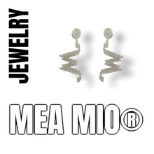Load image into Gallery viewer, MEA MIO Logo oorbellen in zilver glitter - www.meamio.com