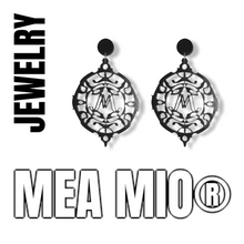 Charger l&#39;image dans la galerie, MEA MIO medaillon oorbellen in zwart - www.meamio.com